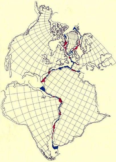 Including North America in the jigsaw puzzle.  Blue and red areas indicate the mismatch: blue for bits that need to be filled in and red for overlaps.